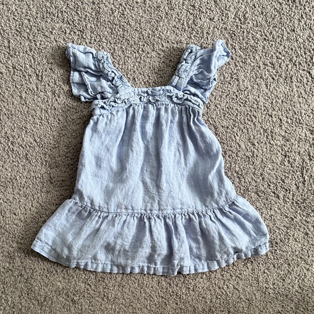 Zara Light Blue Ruffled Dress